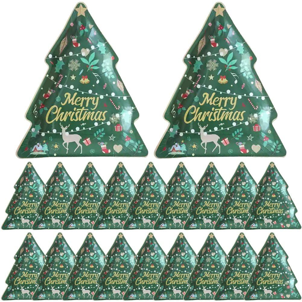Amazon.co.jp: クリスマスプレート 使い捨て食器 クリスマスツリー形